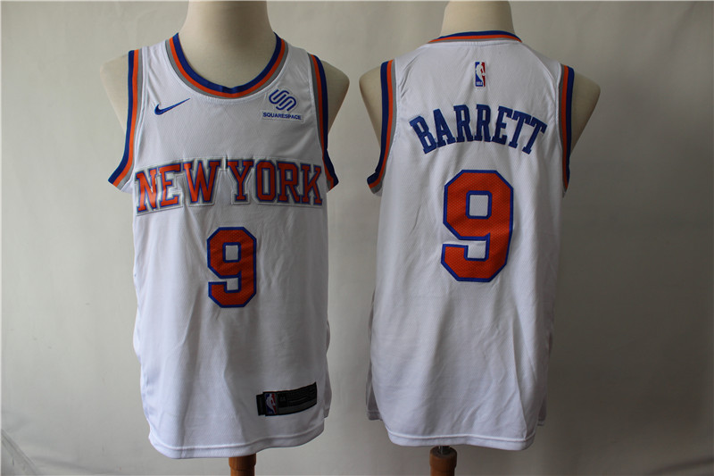 Men's New York Knicks #9 RJ Barrett White Stitched NBA Jersey